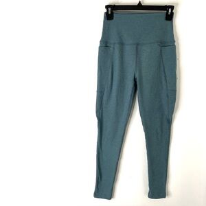 Beyond Yoga Green High Waisted Leggings Side Pocket Stretch Athletic Yoga Tights